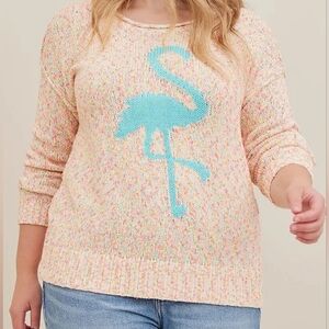 Torrid Pink Flamingo Sweater Size 1X
